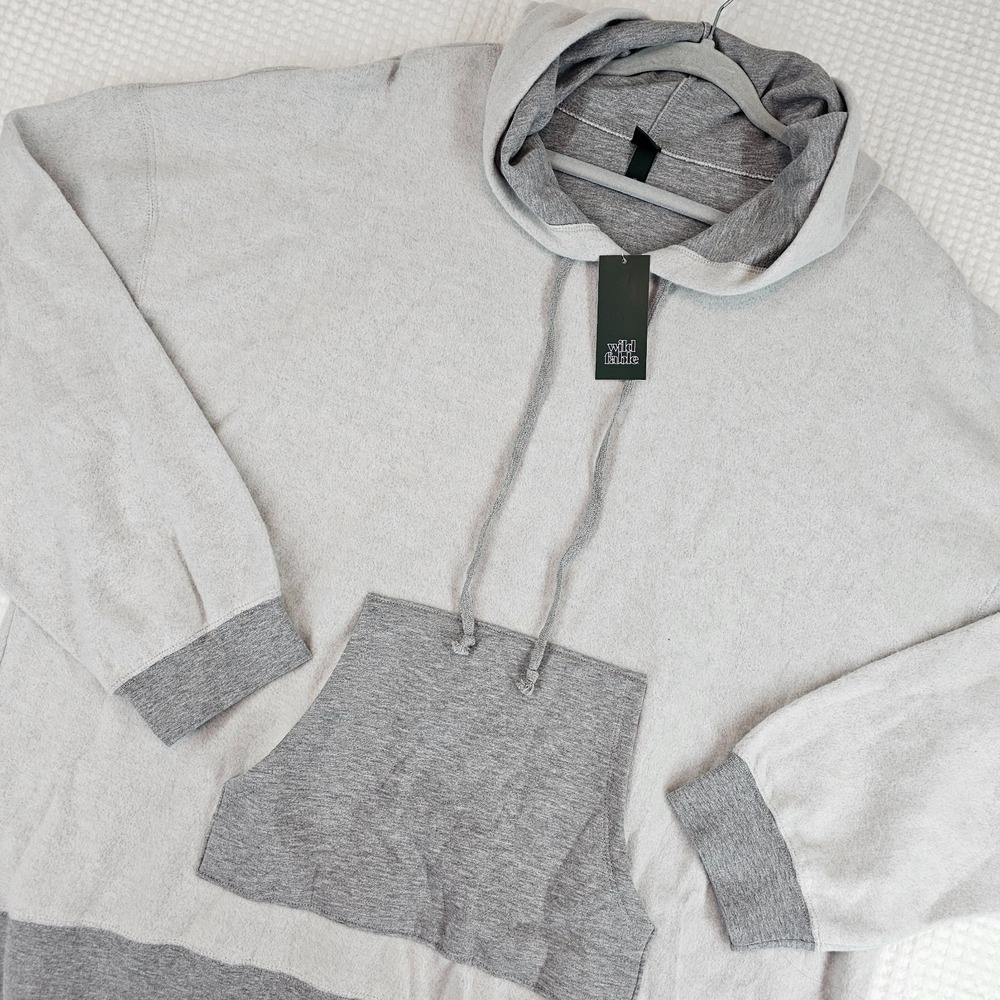 Womens 3X Hoodie Long Sleeve Pullover Heather Gray Plus Size Wild Fable - Picture 2 of 11